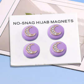 【新品上市】跨境月牙丝巾扣防滑饰品2025女头巾扣磁吸扣服饰配饰