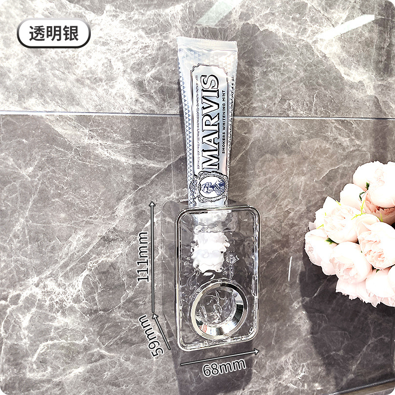 Estante de cepillo de dientes con ventosa Taza de enjuague bucal sin perforación Cepillo de dientes Taza de dientes Montado en la pared Cepillo de dientes Estante de pasta de dientes