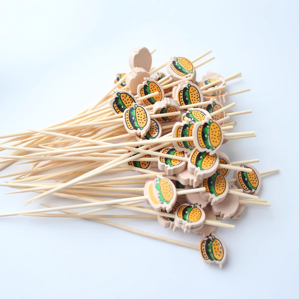 Signo de hamburguesa Signo de comida desechable signo de fruta signo decorativo signo de cóctel ventas directas de fábrica