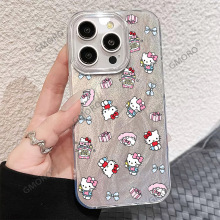 跨境专供适用苹果16plus手机壳iPhone17卡通凯蒂猫女款15羽纱防摔