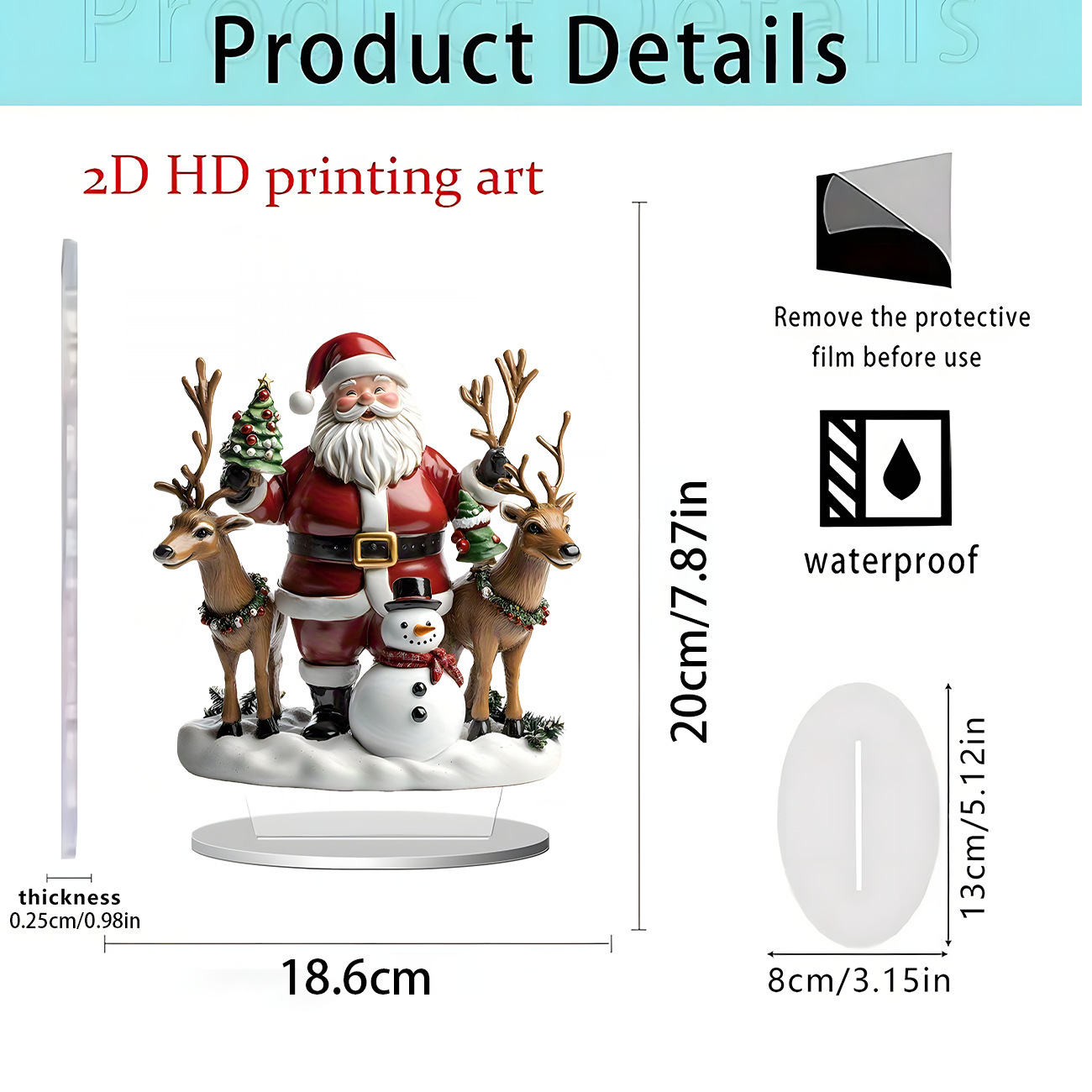 Navidad transfronteriza tren parque de atracciones 2D acrílico plano impermeable decoración de escritorio sala de estar decoración