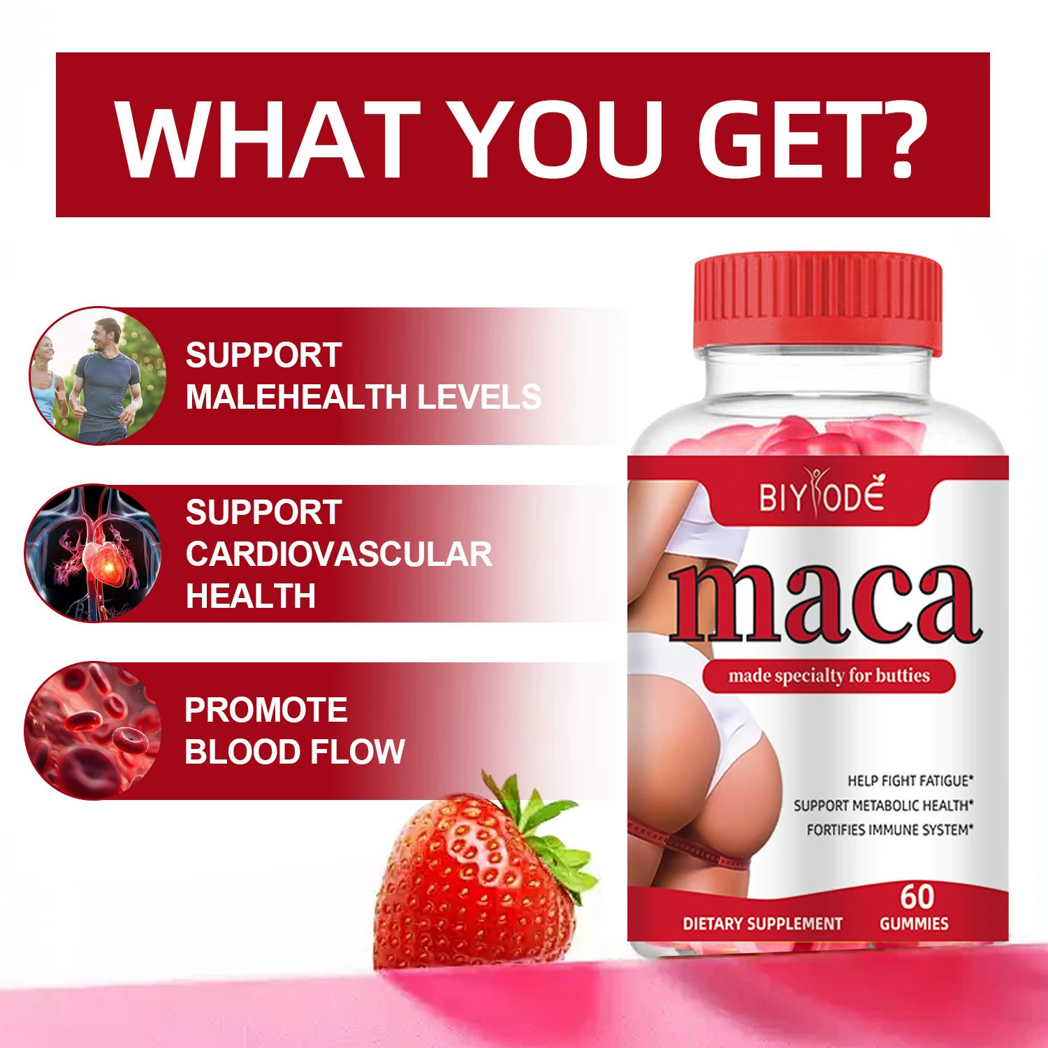 Пятно трансграничный Maca Ti бедра бедра помадка MACA GUMMIES Африка 60 капсул на заказ O E M