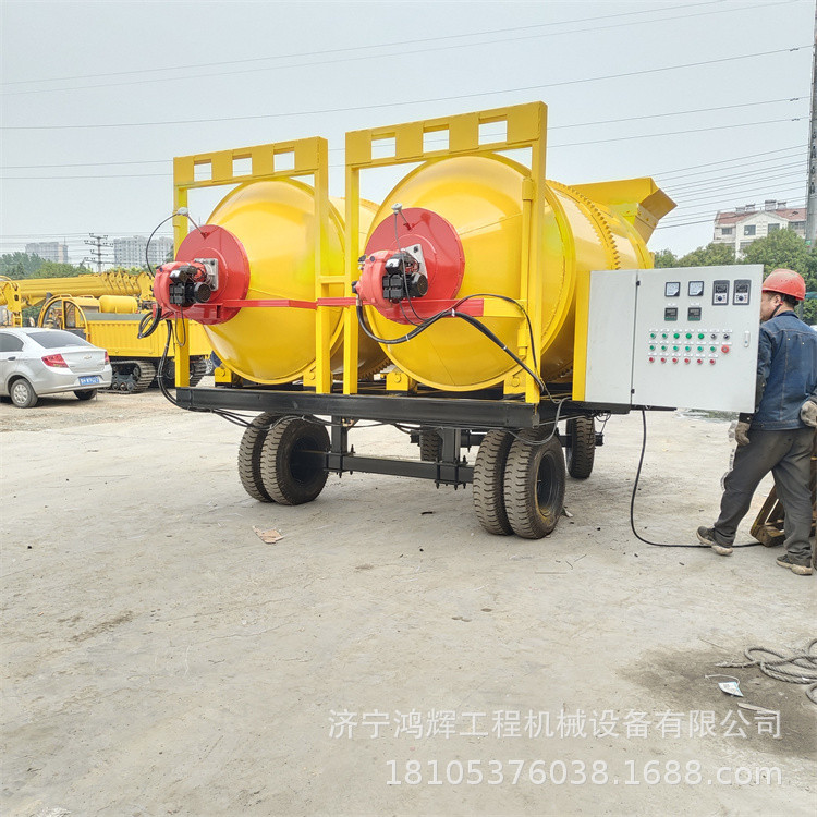 双滚筒3方沥青搅拌机沥青废料混凝土拌合机 路面加热再生修补车