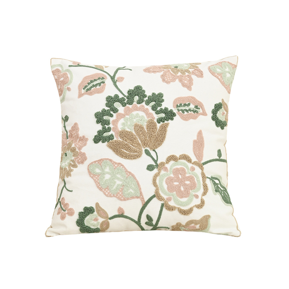 Nordic ins sala de estar toalla bordada sofá almohada cojín pequeño modelo fresco habitación almohada de respaldo de cabecera funda de almohada