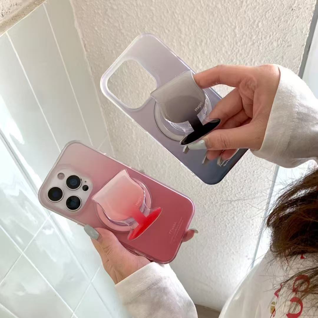 Taza de degradado de corazón de niña simple personalizada para Apple 16ProMax funda para teléfono móvil 15Pro nicho 14/13 nuevo