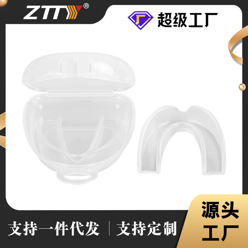ZTTY fábrica al por mayor protector bucal de boxeo con caja taekwondo Sanda protector bucal deportivo suministros