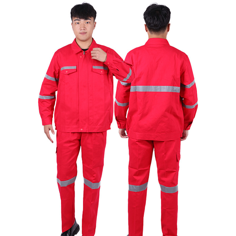 全棉电焊工作服工装套装男春秋耐磨反光条劳保服纯棉焊工服批发|undefined
