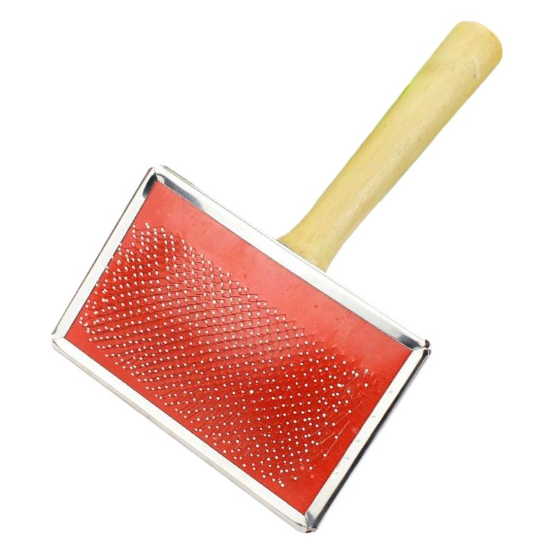 Оптовая продажа, расческа для домашних животных с деревянной ручкой, массажная расческа для кошек с защитной точкой, игольная расческа для собак, расческа для удаления волос, расческа для узлов, товары для домашних животных