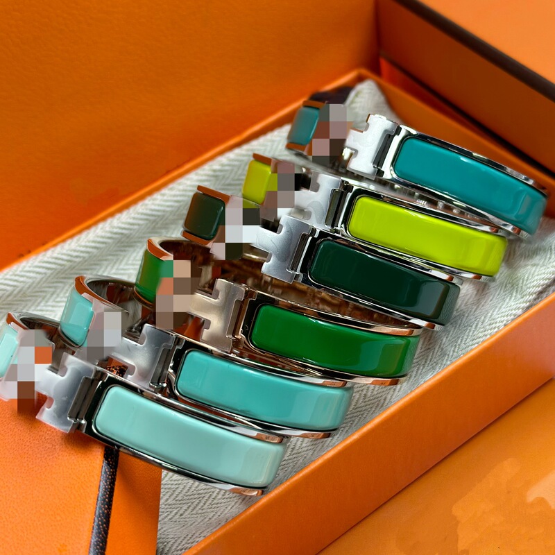 Aijia High Version 12mm Wide Classic H Bracelet Cross-Border Versatile Non-Fading Titanium Steel Enamel Bracelet Manufacturer Wholesale Aijia High Version 12mm Wide Classic H Bracelet Cross-Border Versatile Non-Fading Titanium Steel Enamel Bracelet Manufacturer Wholesale