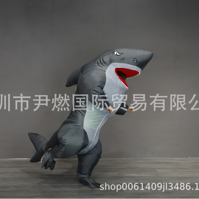 ディザトーンの同じタイプの空気入れ服の青い筋肉のサメの空気入れの服装のカーニバルのパーティーの舞台のショーの服の服装の道具|undefined