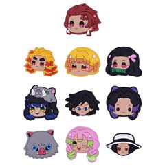 Demon Slayer Hole Shoes, Floral Shoe Buckles, Soft Rubber Hole Shoes Decorative Buckles, DIY Accessories, Cartoon Beach Shoe Accessories