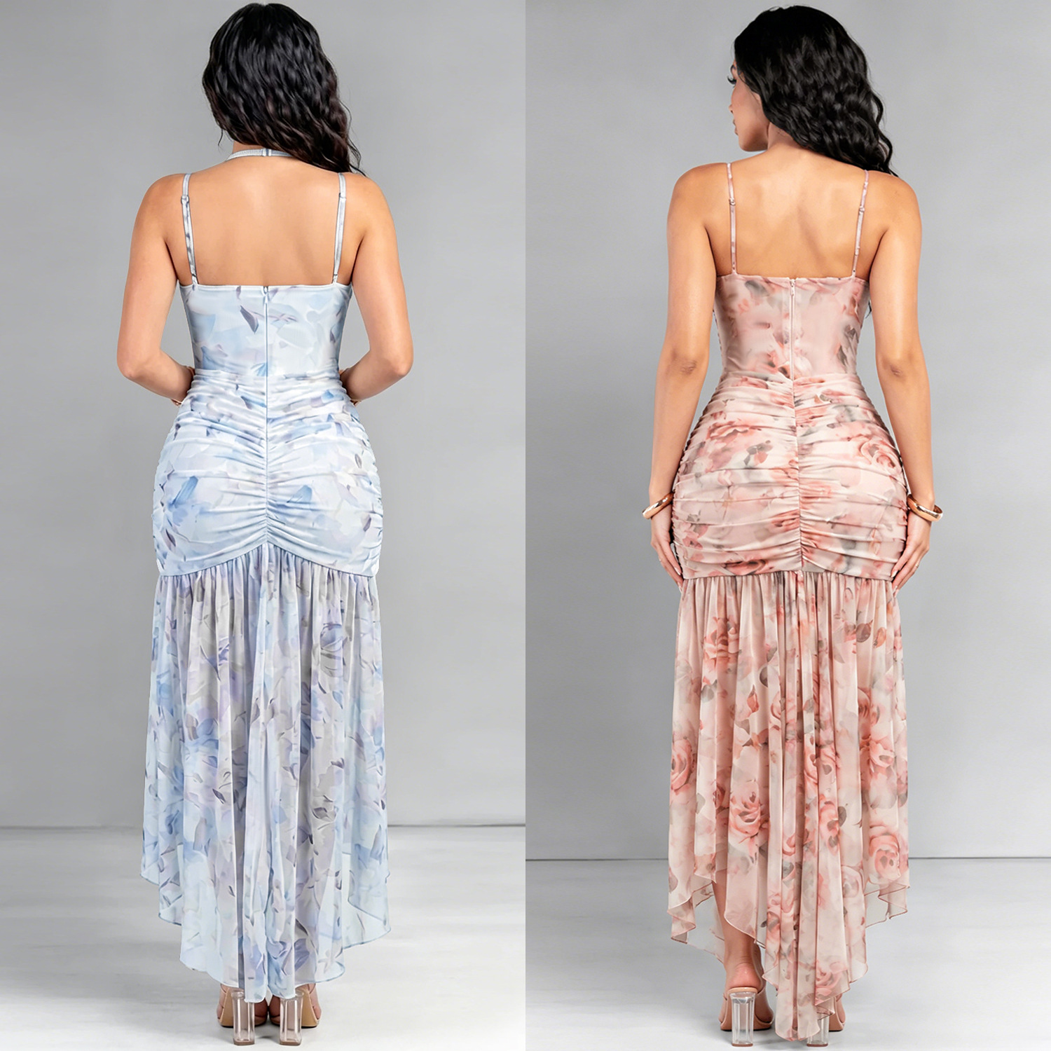C7753 cross-border AliExpress Amazon 2026 nuevo vestido de fiesta de flores francesas de malla