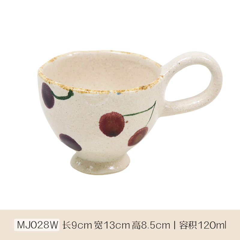 Meijiahui mano cerámica taza de café y plato conjunto retro encantador dibujos animados italiano taza de latte taza de leche