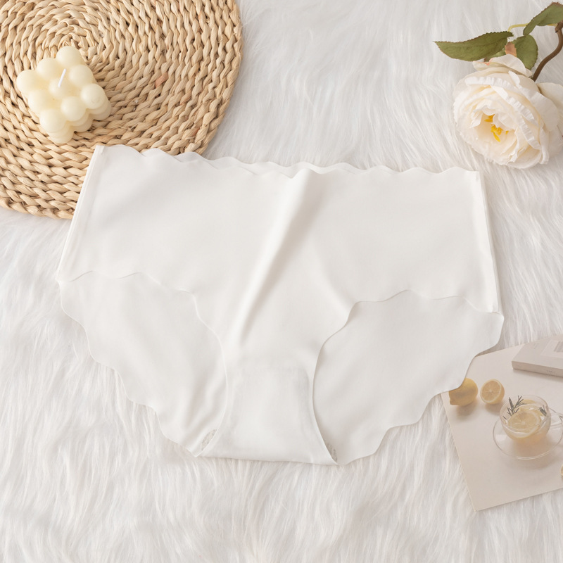 Pantalones interiores europeas y americanas transfronterizas de color sólido delgadas transpirables de yoga rápido seco ondulado sin marcas entrepierna de algodón femenino