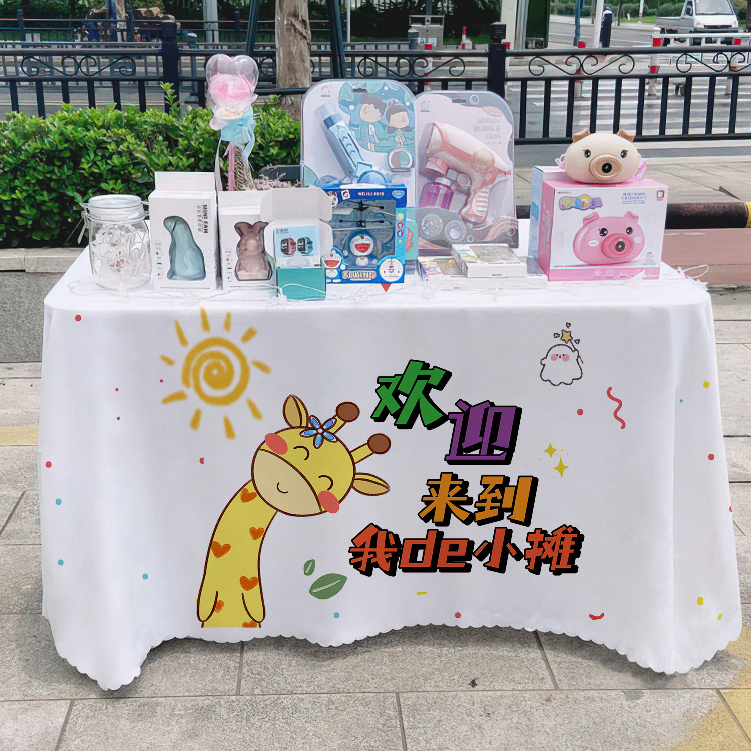 General + 1 estandos de mesa publicitaria