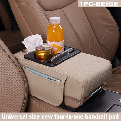 box storage bag, Armrest box pad - beige-armrest-box-mat