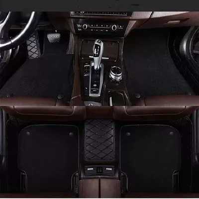 environmentally friendly tasteless car pedal — Modelə uyğun ayaqaltı - standard-double-layer-black-leather-pure-black-carpet