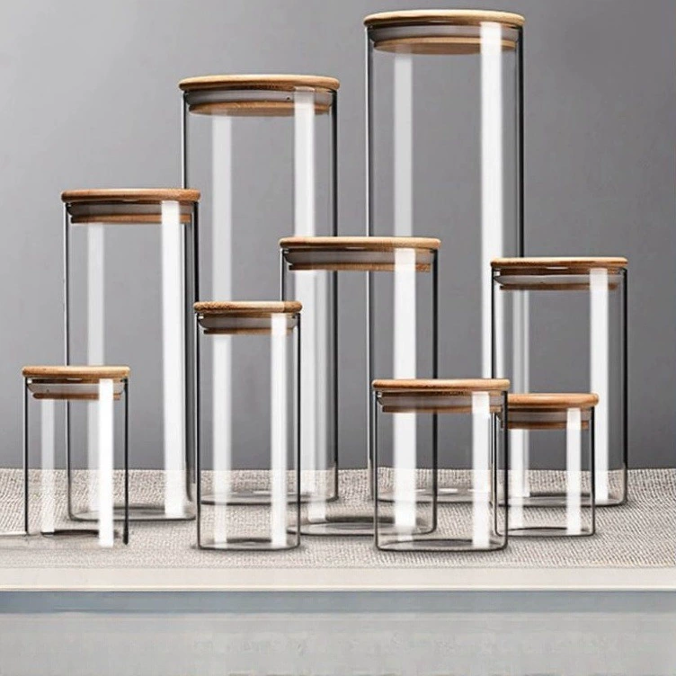 Высококачественная стеклянная банка из боросиликатного стекла, многогранная, герметичная, для хранения продуктов, кухонная банка для круп, высококачественная бытовая банка для хранения