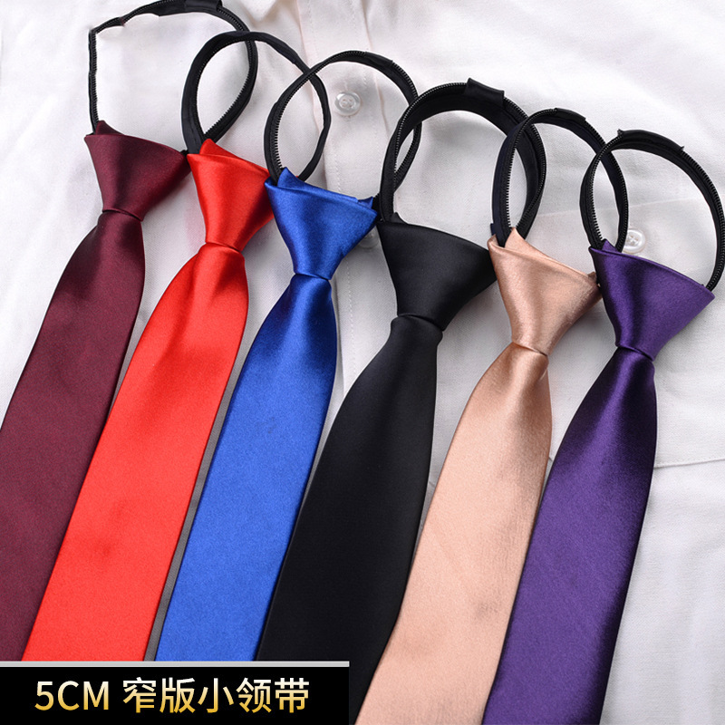 5cm Spinning Lazy Tie Silk Men's Wedding Dress Suit Business Dress Solid Color Tie