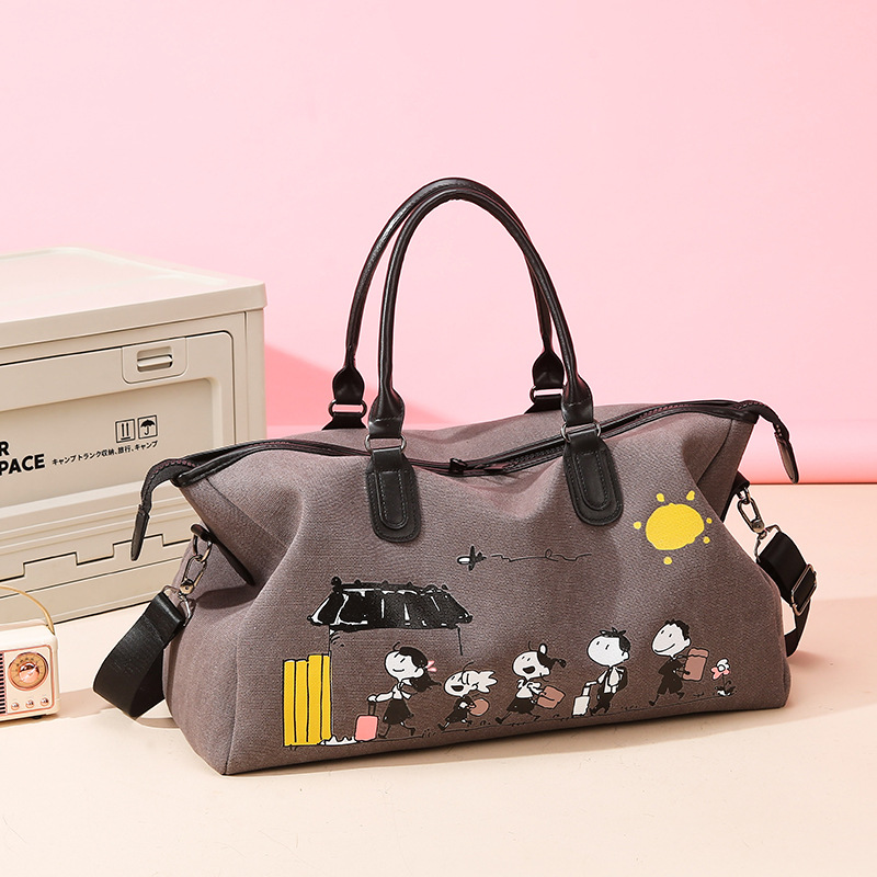 2025 nuevo lindo bolso de mano impresa de gran capacidad bolso de viaje corto para hombres bolso de entrenamiento deportivo casual