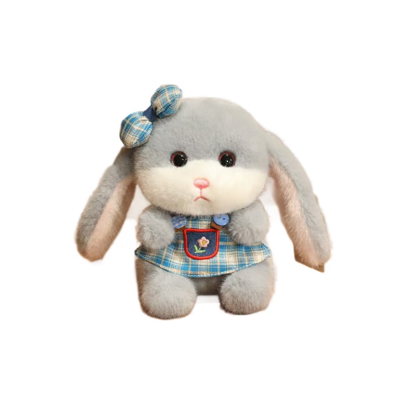 Yirongfang - Colgante de peluche de conejito genuino, pequeño conejo blanco de peluche, decoración colgante, llavero para bolso, regalo.