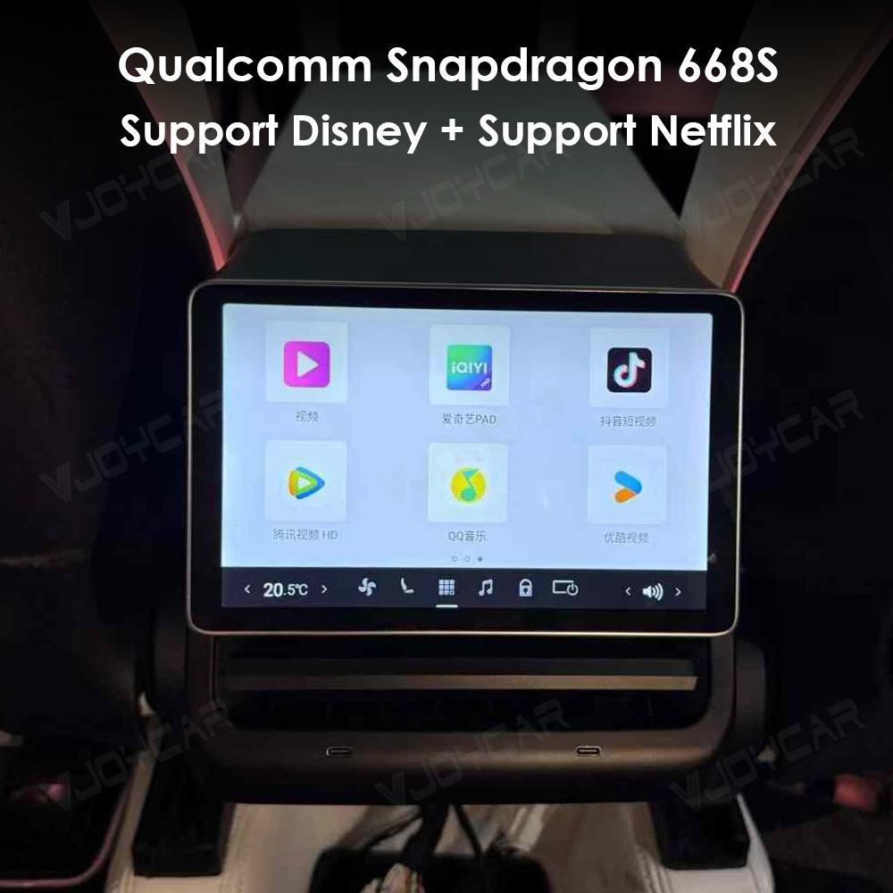 Suitable for Tesla TeslaModel3ModelY rear independent air conditioning control entertainment screen support 4G