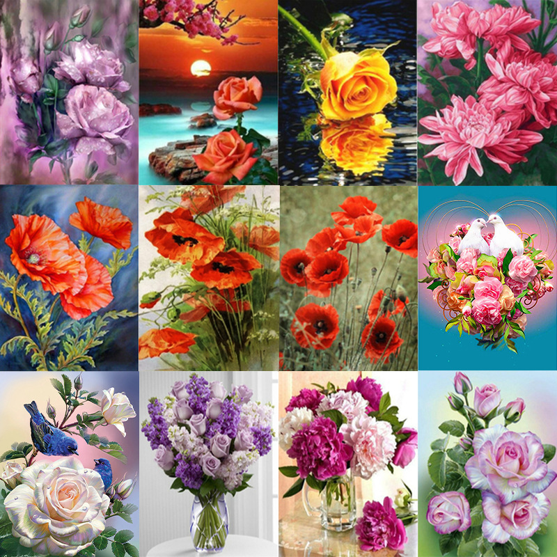 diy Diamond painting 5d handmade flower landscape Diamond stickers j living room bedroom decorative painting ornaments hanging painting