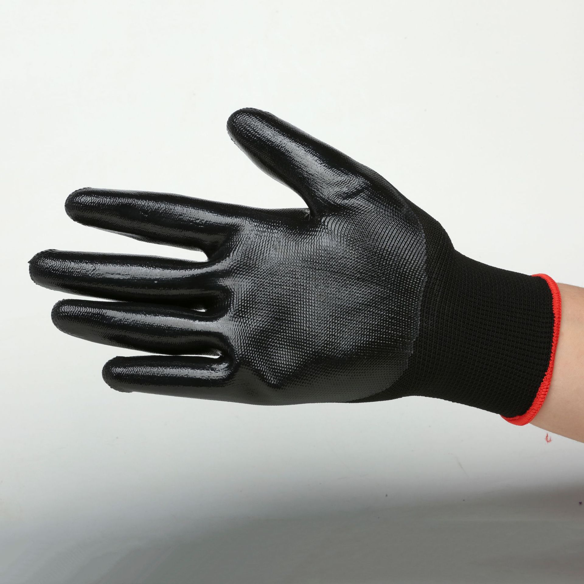 N518黑色挂胶劳保手套园艺建筑工作防护手套浸胶丁腈防油劳保手套