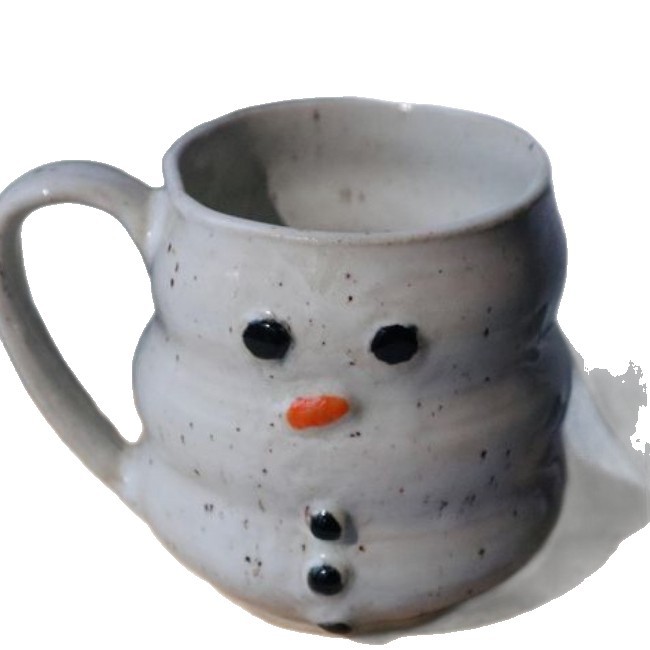 Muñeco de nieve creativo tazas de cerámica de Navidad encantadoras tazas de cerámica mano Qin Sheng tazas de cerámica cubiertos diarios