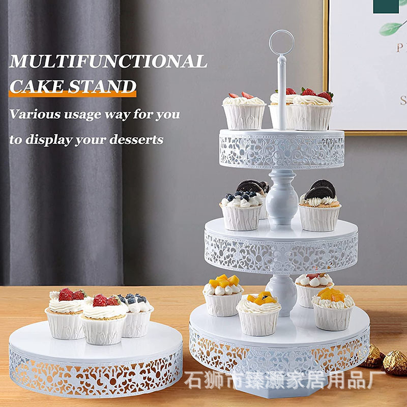 Estilo europeo Dim Sum Plato de postre Boda de tres pisos Plato de fruta Sala de estar Fiesta de cumpleaños