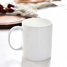 批发纯白骨瓷马克杯 简约陶瓷直身水杯咖啡奶杯礼品广告杯加LOGO