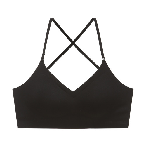 Comfortable, cloud-like, seamless 3-in-1 large U-shaped backless vest-style French-inspired sexy glossy bra—women's lingerie for petite chests