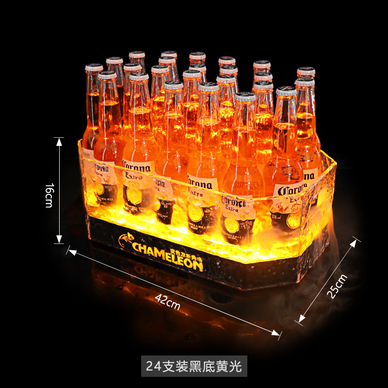 バーktv発光氷桶八角形石紋氷封24本プラスチックビール飲料カクテルシャンパン桶|undefined