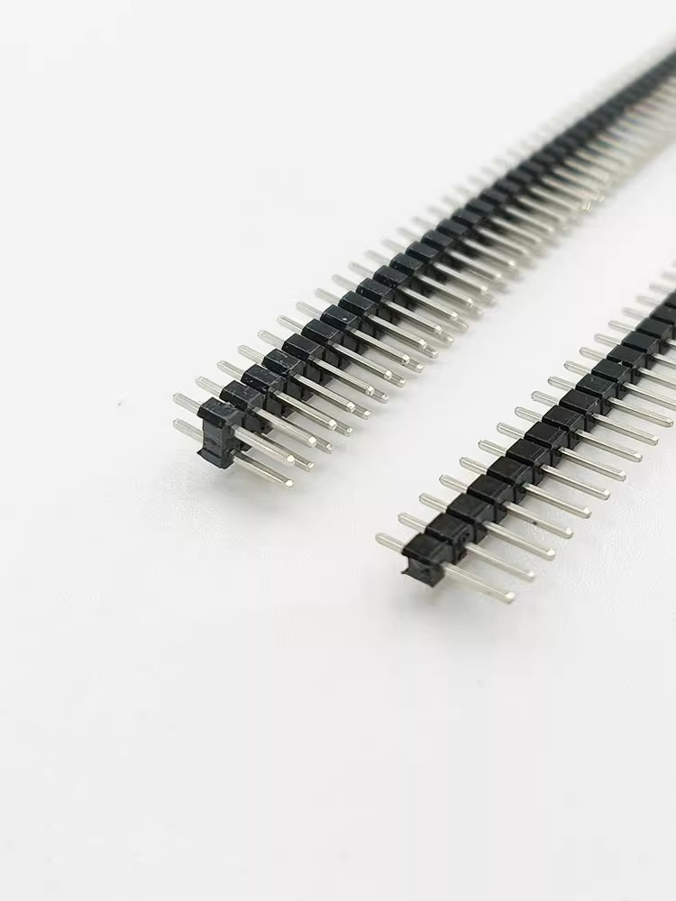 2.54mm间距单排铁针1*40P双排铁针2*40P黑胶直插针直针总长11.2mm