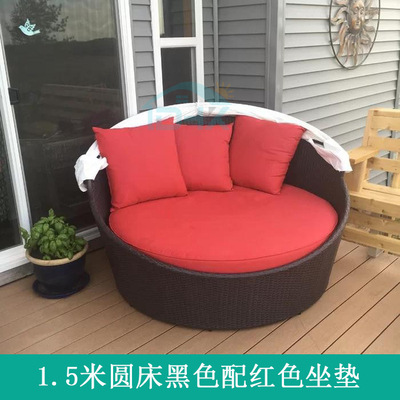 Cama de caña al aire libre doble jaula de pájaros sofá cama de vacaciones villa de ocio terraza tumblr balcón cama redonda tumblr