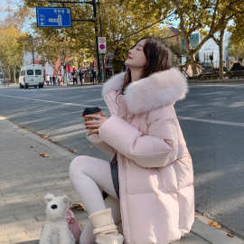 白鸭绒狐狸毛领中长款宽松今年流行羽绒服女士加厚外套2025冬季新