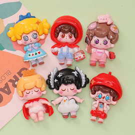 卡通红帽女孩王子 diy奶油胶手机壳发卡鞋扣吊坠树脂饰品配件批发