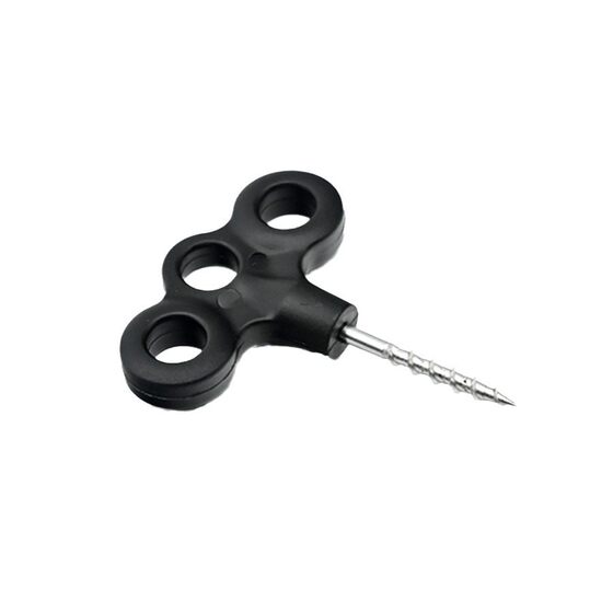 Outdoor plastic ground nail luminous tent nail camping windproof rope fixed buckle three eyes stainless steel threaded ground nail wholesale