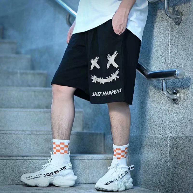 Fat Man's Half Pants Fashionable Brand Hip-Hop 2021 Summer Large Size Men's Loose Basketball Sports National Fashionable Shorts Men's Trend