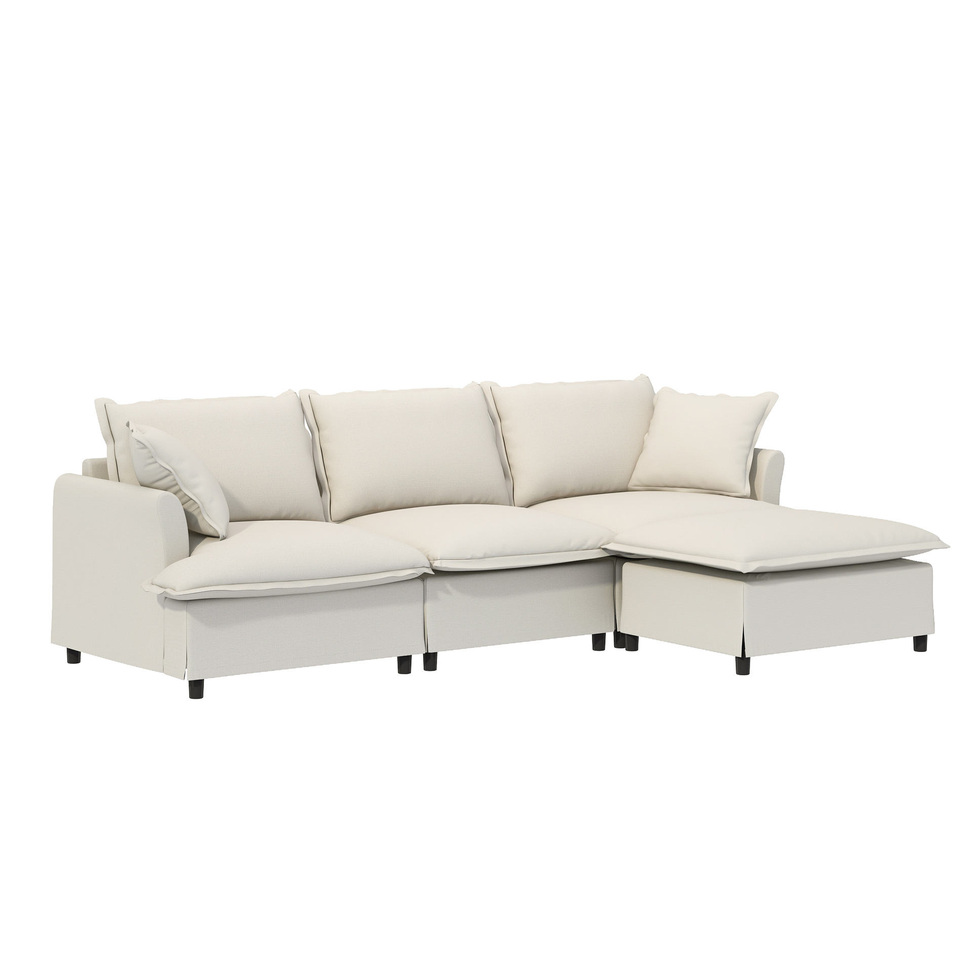 Mini sala de estar estilo italiano simple muebles combinados módulo cuadrado sofá de tela de ocio