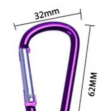 Suministro de fábrica de alta calidad No. 7 en forma de D mosquetón de aleación de aluminio al aire libre hebilla colgante