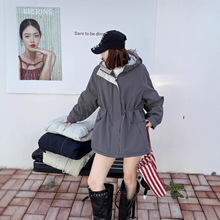 韩系中长款棉服女2025冬季休闲百搭时尚简约轻薄款棉服夹克上衣女