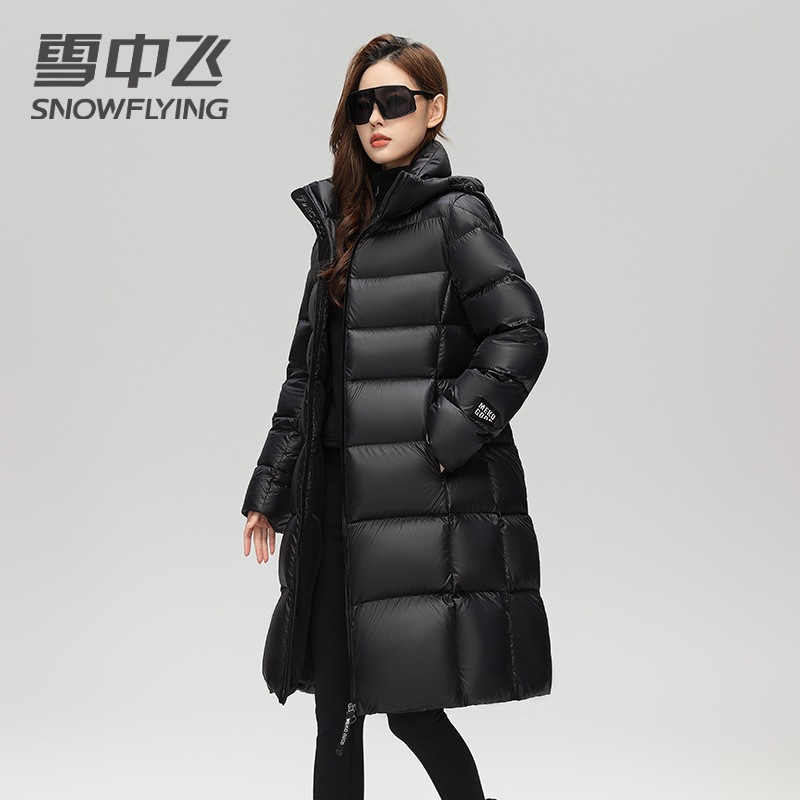 Xuezhongfei High-End Black Gold down Jacket Women's Mid-Length Winter New Thickeneded Extreme Cold Outdoor Warm Women's Jacket