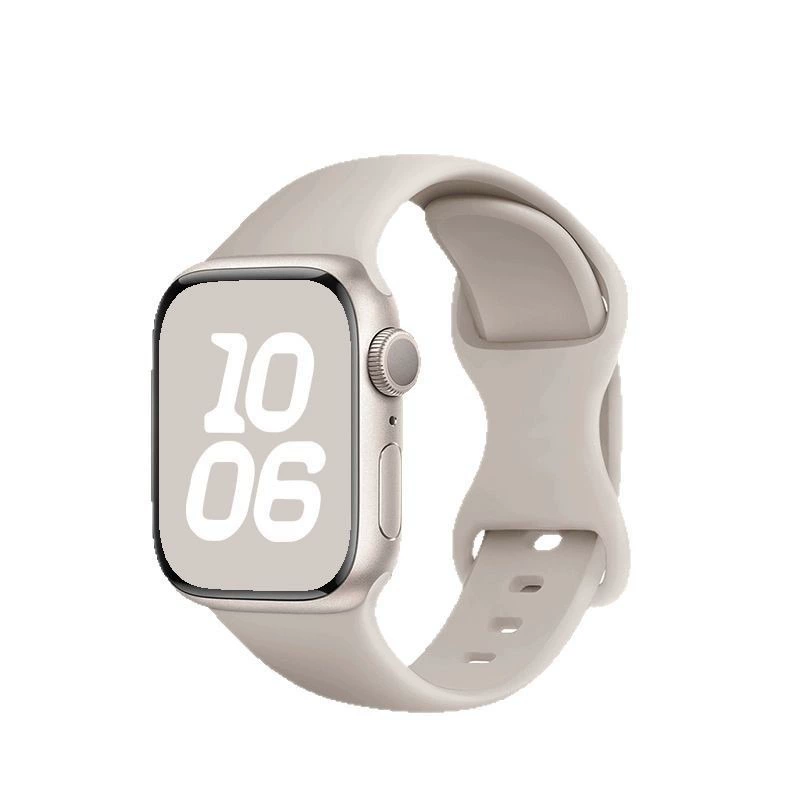 Силиконовая лента для Apple Watch Series 1–10 & Ultra, гладкая кожа-дружелюбная лента с нержавеющей застежкой