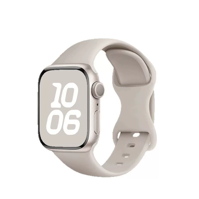 Силиконовая лента для Apple Watch Series 1–10 & Ultra, гладкая кожа-дружелюбная лента с нержавеющей застежкой