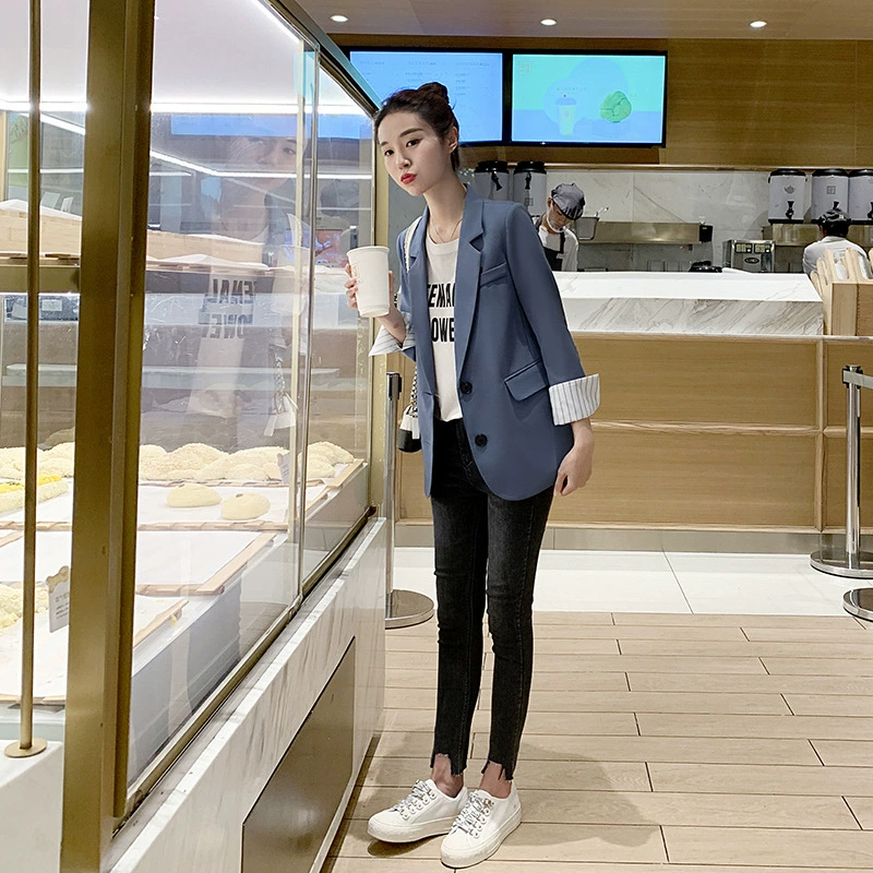 Чистый красный взрыв маленький пиджак женский 2022 Весна и Осень Новый корейский Британский Стиль маленький пиджак