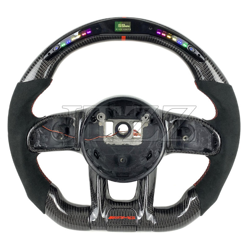 Suitable for Mercedes-Benz AMG W205 W204 old change new LED suede carbon fiber steering wheel