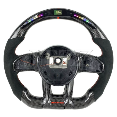 Suitable for Mercedes-Benz AMG W205 W204 old change new LED suede carbon fiber steering wheel