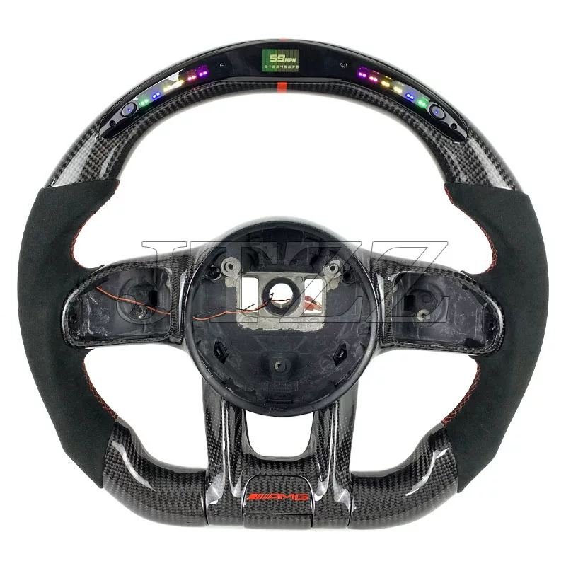 Подходит для Mercedes‑Benz AMG W205 W204, старые и новые, с LED и меховой отделкой, карбоновый руль