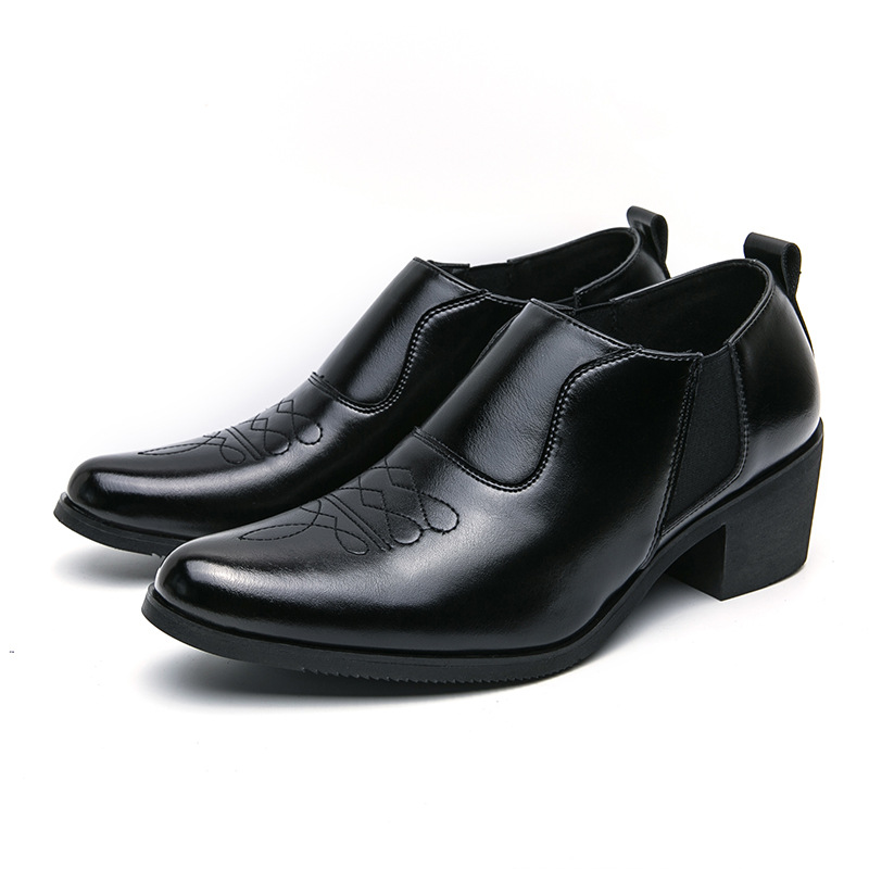 Zapatos de hombre transfronterizos tallas grandes nuevos zapatos de cuero moda zapatos de vestir de negocios para hombres zapatos de boda para el novio zapatos de cuero de suela gruesa